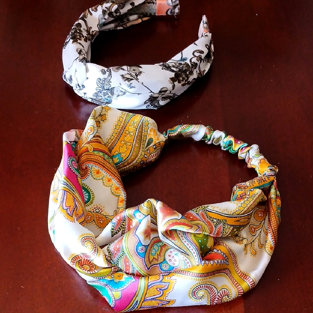 Floral Silk and Paisley Headband Set